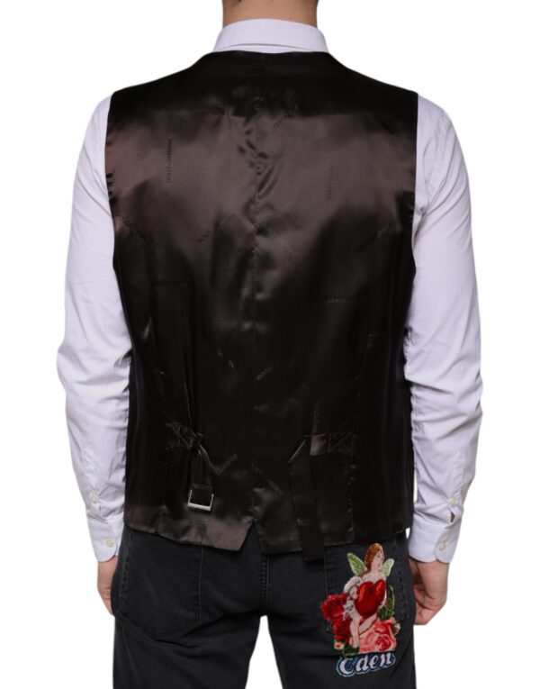 Dolce & Gabbana Black Cotton Waistcoat Dress Formal Vest - Image 4