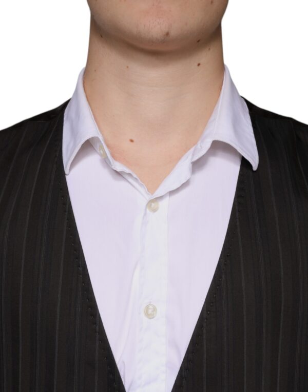 Dolce & Gabbana Black Cotton Waistcoat Dress Formal Vest - Image 5