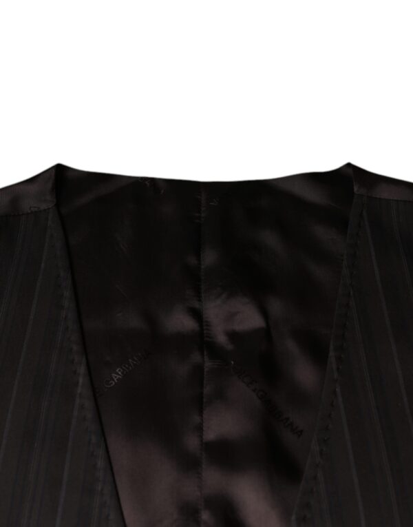 Dolce & Gabbana Black Cotton Waistcoat Dress Formal Vest - Image 7