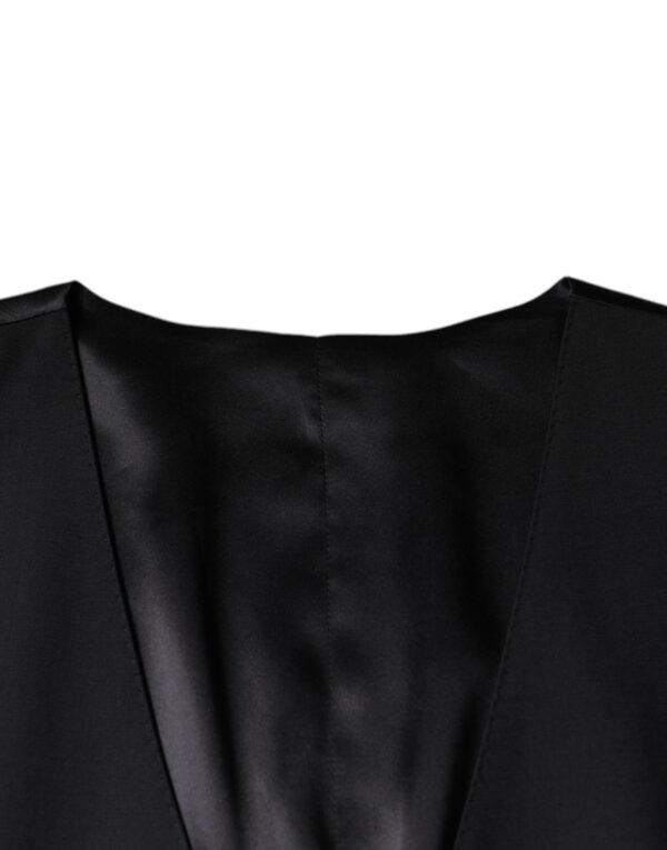 Dolce & Gabbana Black Wool Waistcoat Dress Formal Vest - Image 6