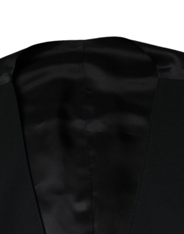 Dolce & Gabbana Black Wool Formal Dress Men Waistcoat Vest - Image 7