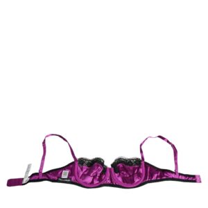 Dolce & Gabbana Purple Silk Underwired Balconette Bra Underwear