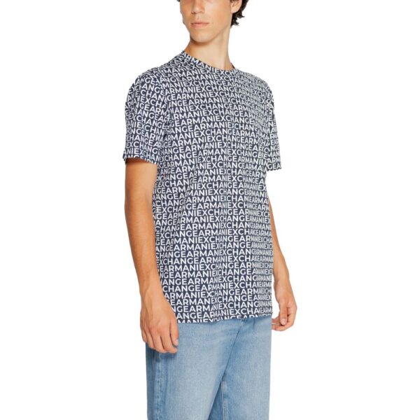 Armani Exchange Blue Cotton T-Shirt - Image 4