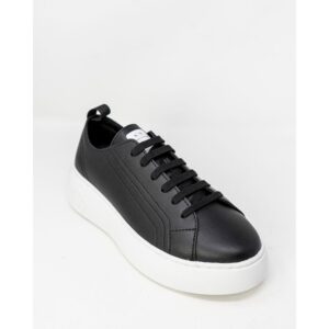 Armani Exchange Black Synthetic Leather Sneaker