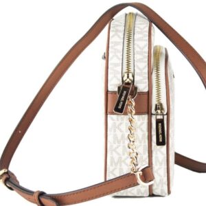 Michael Kors Jet Set Medium Vanilla PVC North South Chain Crossbody Handbag