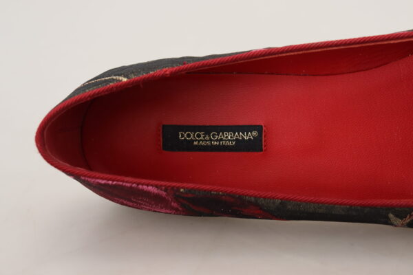 Dolce & Gabbana Multicolor Leather and Fabric Flats with Sacred Heart Patch - Image 8