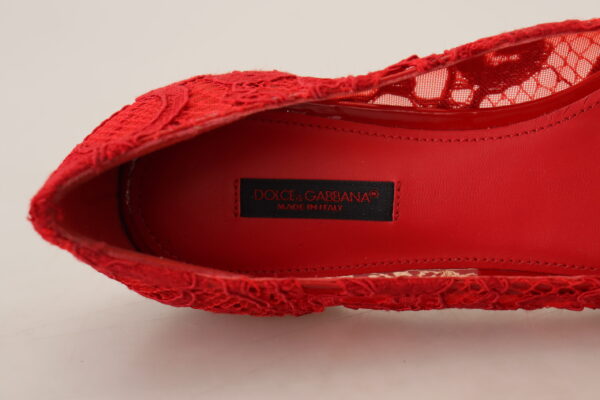 Dolce & Gabbana Red Crystal-Embellished Flats - Image 8