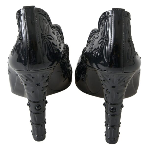 Dolce & Gabbana Elegant Black Crystal Cinderella Pumps - Image 7