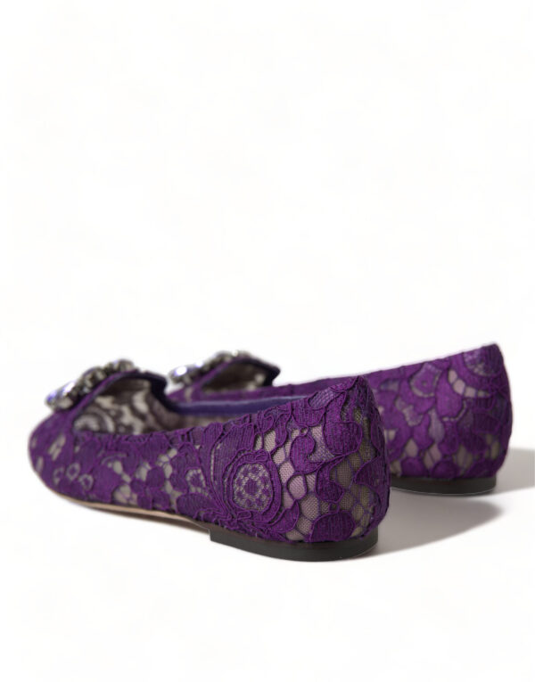 Dolce & Gabbana Elegant Floral Lace Vally Flat Shoes - Image 4