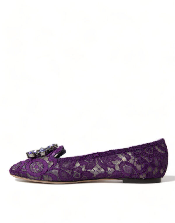 Dolce & Gabbana Elegant Floral Lace Vally Flat Shoes - Image 5