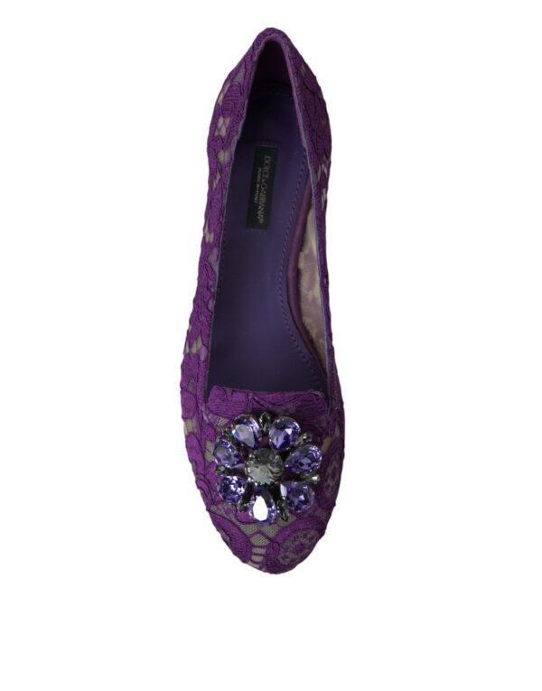 Dolce & Gabbana Elegant Floral Lace Vally Flat Shoes - Image 7