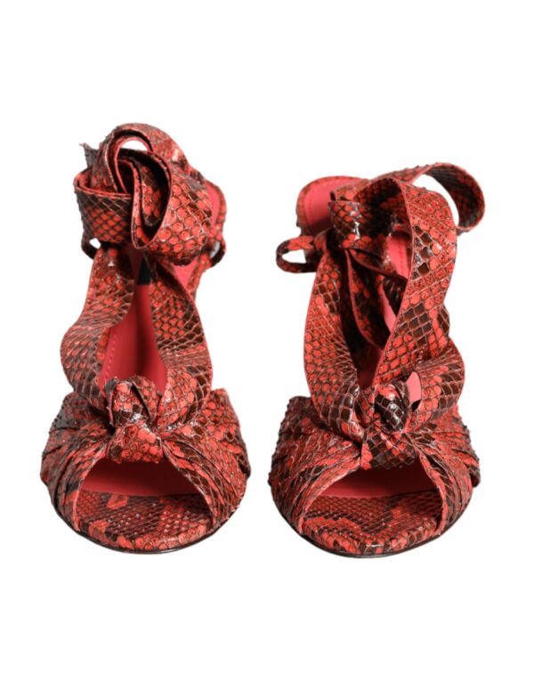 Dolce & Gabbana Coral Exotic Leather Heels Sandals Shoes - Image 2