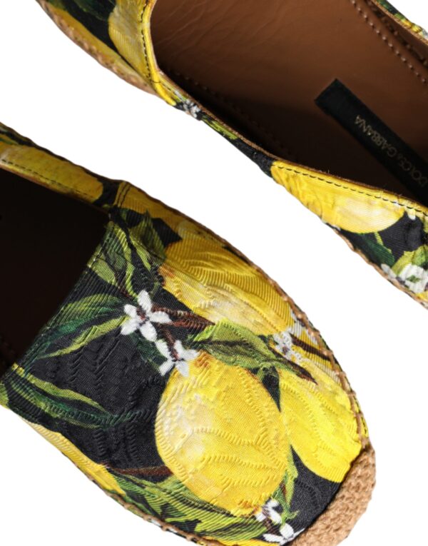 Dolce & Gabbana Multicolor Lemon Slip On Espadrilles Shoes - Image 7