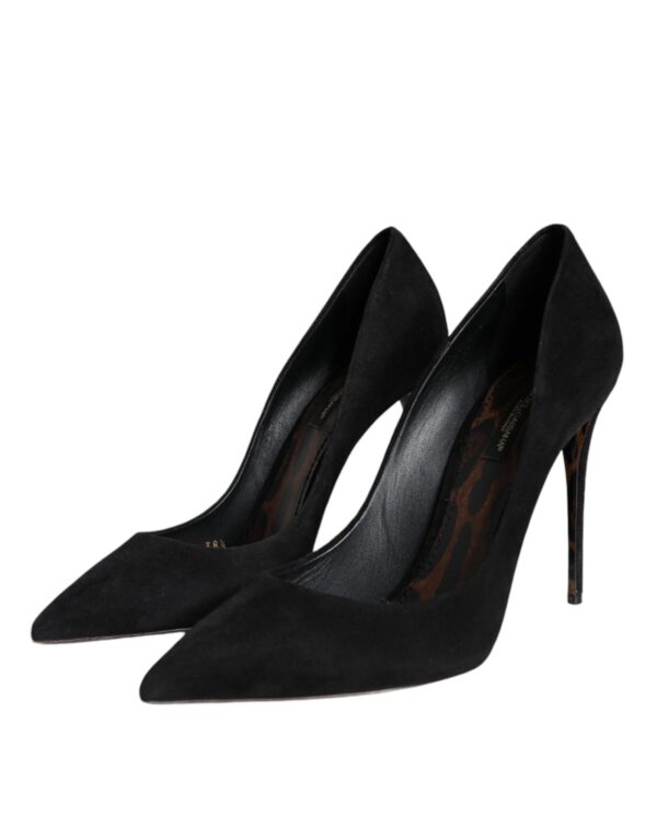 Dolce & Gabbana Black Suede Leather High Heels Pumps Shoes - Image 3