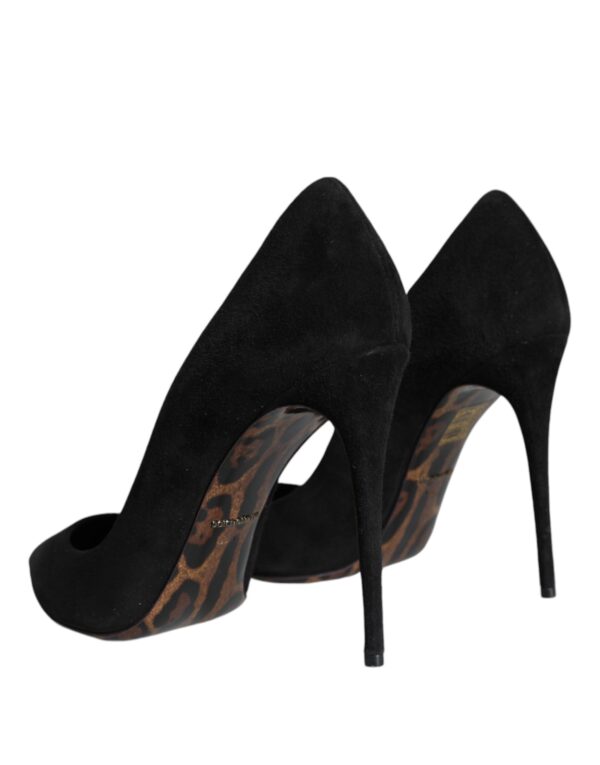 Dolce & Gabbana Black Suede Leather High Heels Pumps Shoes - Image 4