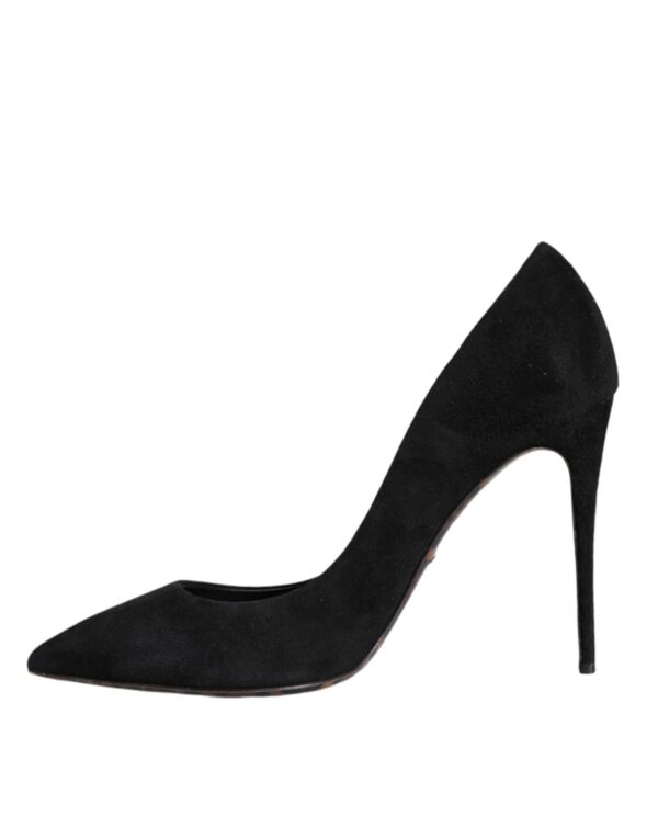 Dolce & Gabbana Black Suede Leather High Heels Pumps Shoes - Image 5