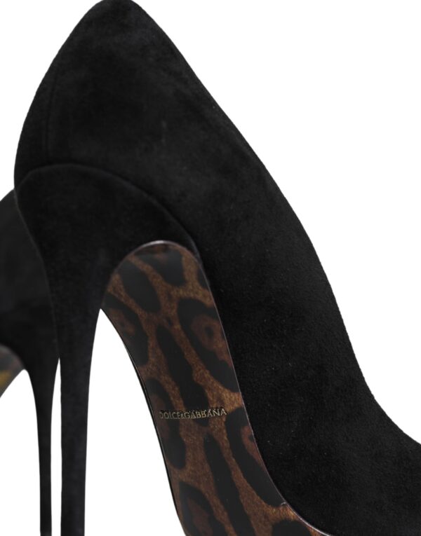 Dolce & Gabbana Black Suede Leather High Heels Pumps Shoes - Image 6