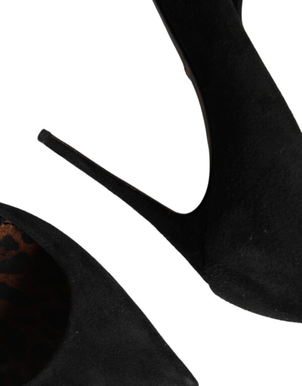 Dolce & Gabbana Black Suede Leather High Heels Pumps Shoes - Image 8