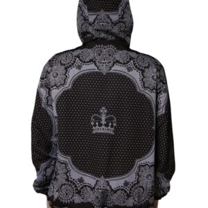 Dolce & Gabbana Black Bandana Hooded Full Zip Bomber Jacket