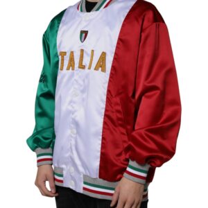 Dolce & Gabbana Multicolor Italia Button Down Bomber Jacket