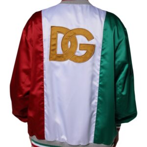 Dolce & Gabbana Multicolor Italia Button Down Bomber Jacket