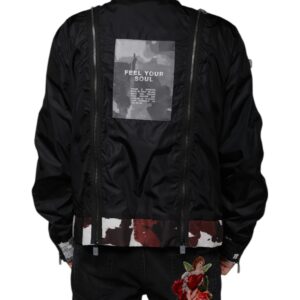 Dolce & Gabbana Black Nylon Full Zip Men Bomber Jacket