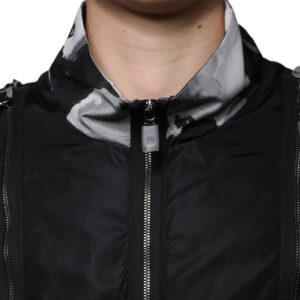 Dolce & Gabbana Black Nylon Full Zip Men Bomber Jacket