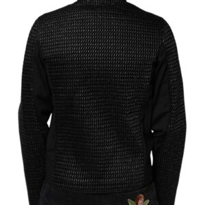 Dolce & Gabbana Black Cotton Full Zip Men Bomber Jacket