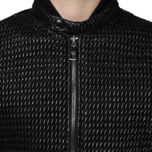 Dolce & Gabbana Black Cotton Full Zip Men Bomber Jacket