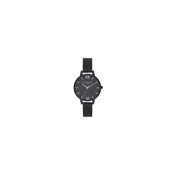 Olivia Burton Black Steel Watch