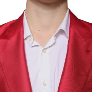 Dolce & Gabbana Red Polyester Single Breasted Formal Suit