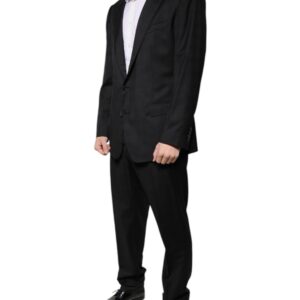 Dolce & Gabbana Black Wool Single Breasted Formal Suit