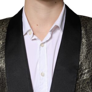 Dolce & Gabbana Gold SICILIA Jacquard Single Breasted Coat Blazer