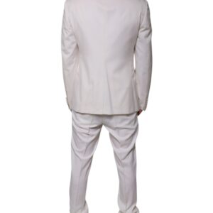 Dolce & Gabbana White Wool Silk 3 Piece SlimFit Formal Suit