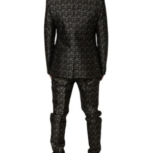 Dolce & Gabbana Black Stars Jacquard SICILIA 2 Piece Suit