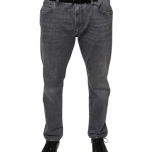 Dolce & Gabbana Dark Gray Cotton Stretch Skinny Denim Jeans