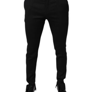 Dolce & Gabbana Black Wool Skinny Formal Dress Pants