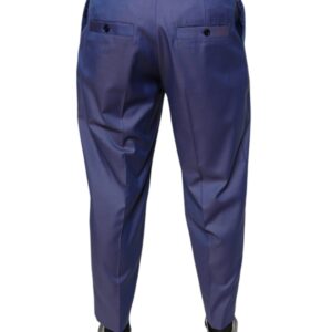 Dolce & Gabbana Blue Wool Tapered Formal Dress Pants