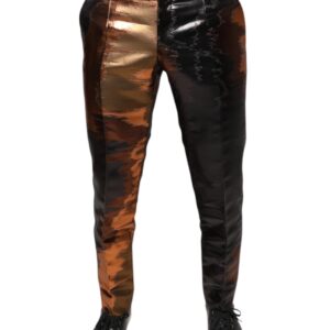 Dolce & Gabbana Multicolor Jacquard Skinny Men Pants