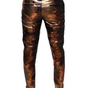 Dolce & Gabbana Multicolor Jacquard Skinny Men Pants