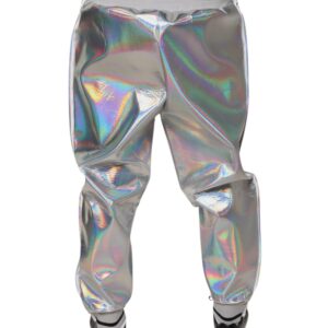 Dolce & Gabbana Silver Iridescent Men Jogger Sweatpants Pants