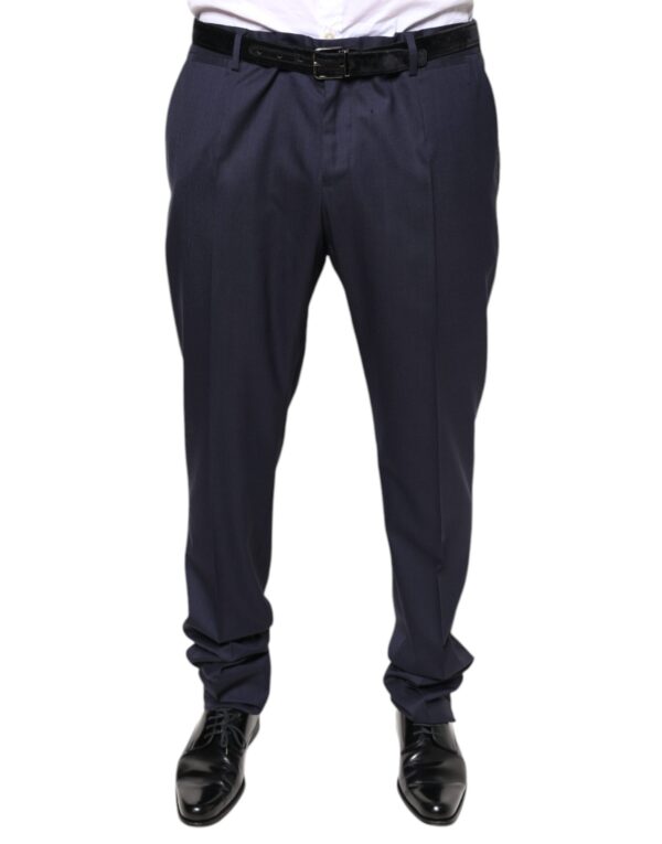 Dolce & Gabbana Blue Wool Skinny Formal Dress Pants - Image 2