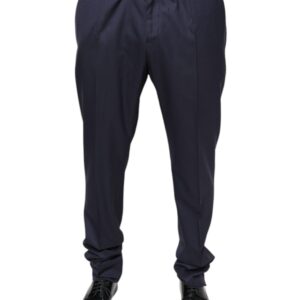 Dolce & Gabbana Blue Wool Skinny Formal Dress Pants