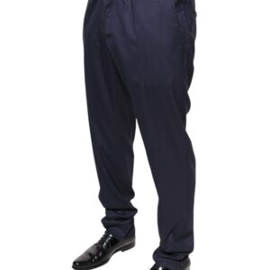 Dolce & Gabbana Blue Wool Skinny Formal Dress Pants