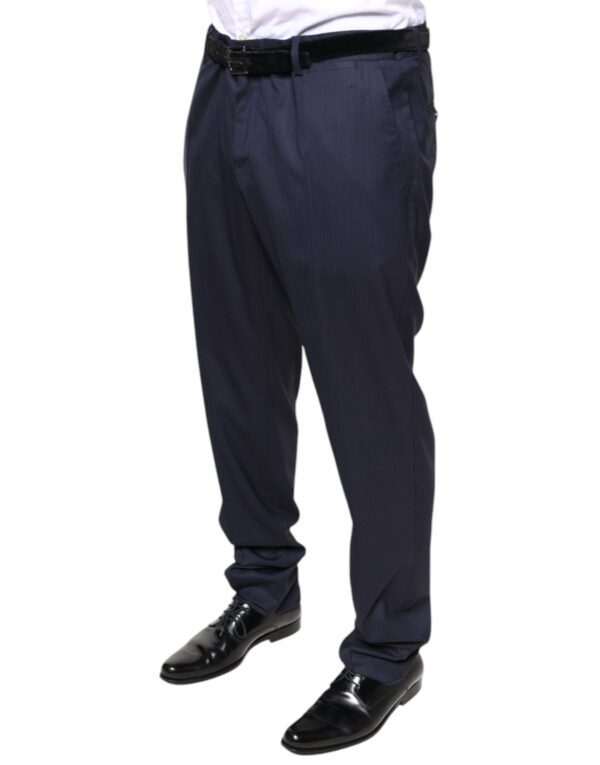 Dolce & Gabbana Blue Wool Skinny Formal Dress Pants - Image 3