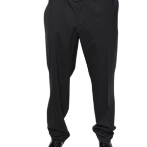 Dolce & Gabbana Black Wool Men Formal Dress Pants