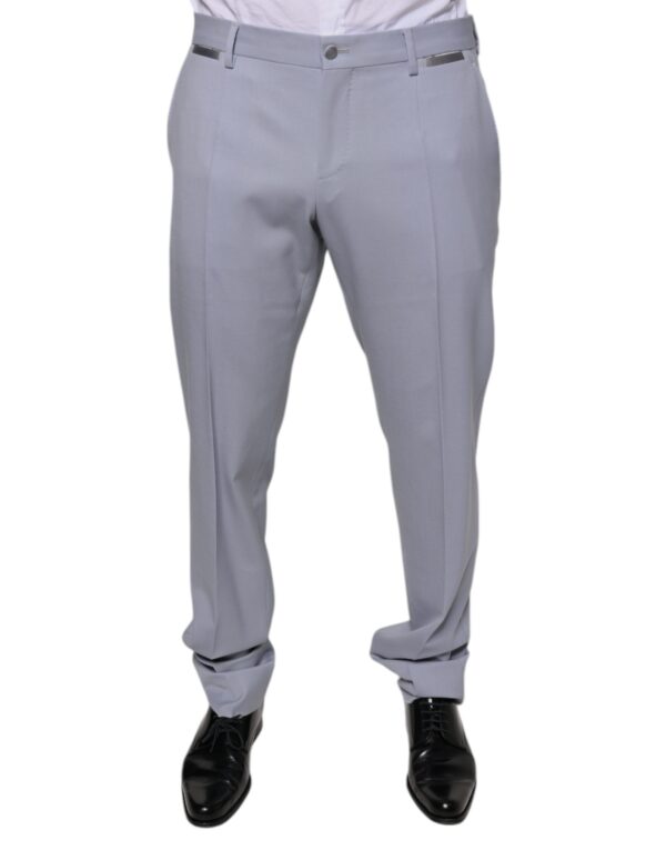 Dolce & Gabbana Light Gray Wool Formal Dress Pants - Image 2