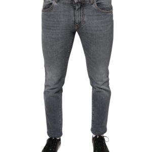 Dolce & Gabbana Dark Gray Cotton Stretch Skinny Denim Jeans