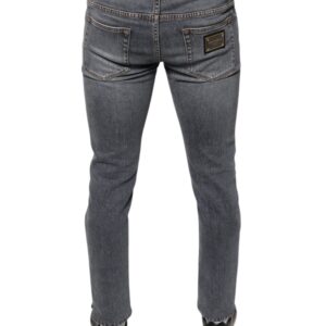 Dolce & Gabbana Dark Gray Cotton Stretch Skinny Denim Jeans