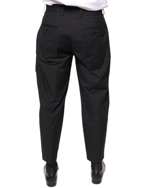 Dolce & Gabbana Black Crown Cotton Dress Pants - Image 4